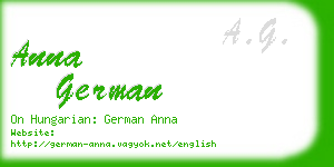 anna german business card
